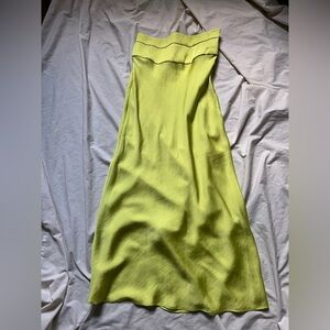 Free People Lime Green Midi Skirt SZ 2